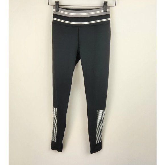 All Fenix Black Striped Athletic Leggings sz XS - Picture 1 of 7